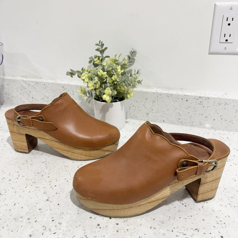 ELF Sierra Convertible Leather Clogs Brown Size 10 #ts